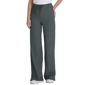 QBK Wide Leg Scrub Pants for Women - High Rise Straight Wide Leg Yoga Scrub